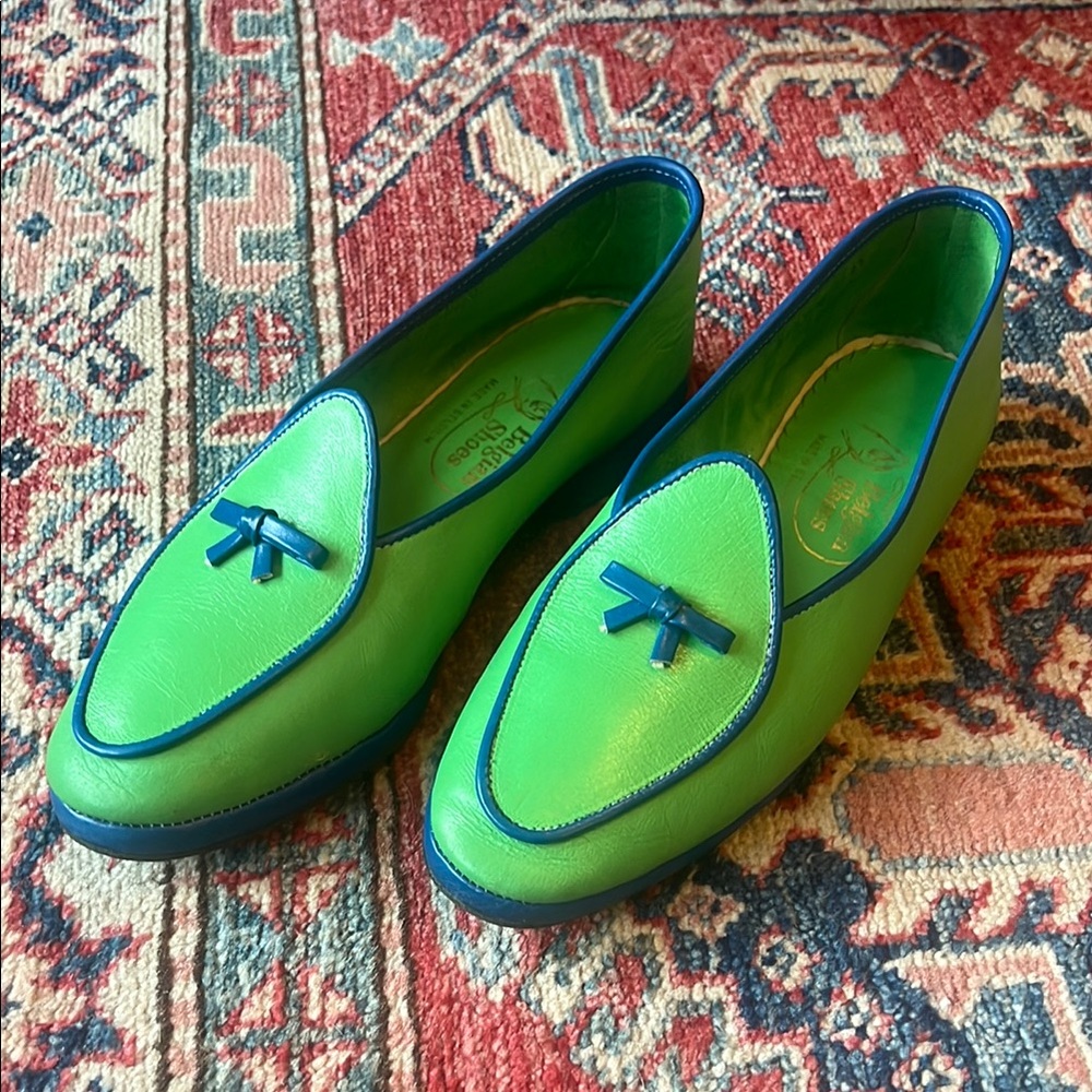Green and Blue Belgian Shoes